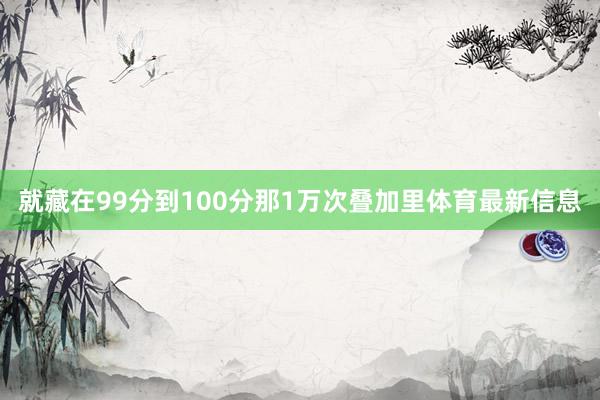 就藏在99分到100分那1万次叠加里体育最新信息