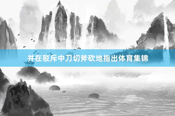并在驳斥中刀切斧砍地指出体育集锦