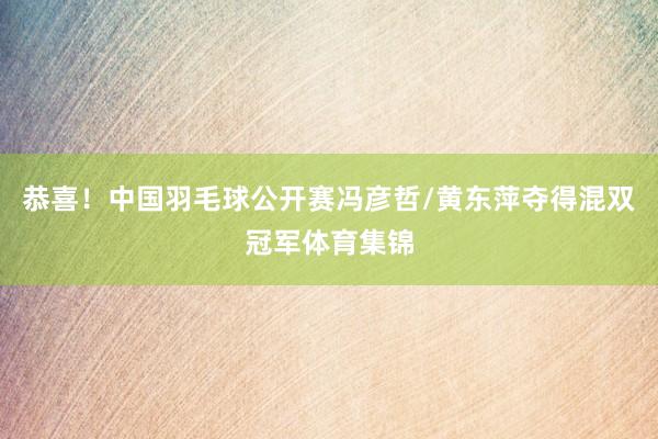 恭喜！中国羽毛球公开赛冯彦哲/黄东萍夺得混双冠军体育集锦
