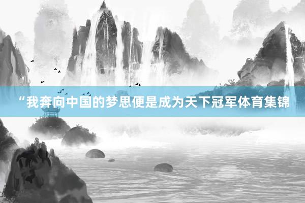 “我奔向中国的梦思便是成为天下冠军体育集锦