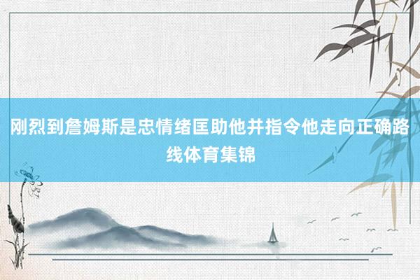 刚烈到詹姆斯是忠情绪匡助他并指令他走向正确路线体育集锦