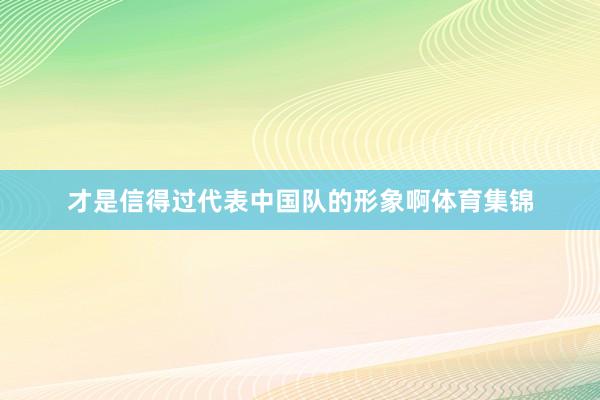 才是信得过代表中国队的形象啊体育集锦