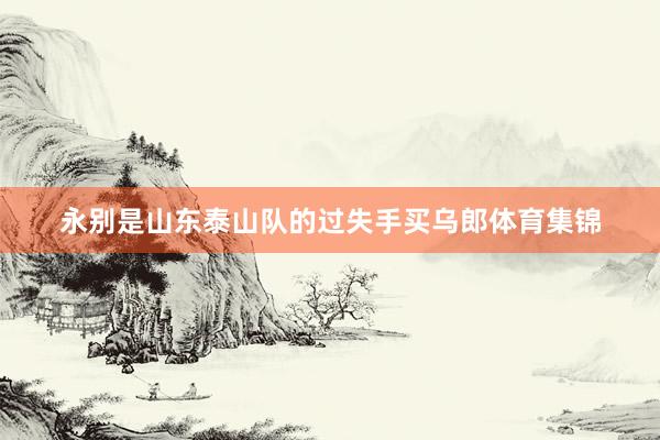 永别是山东泰山队的过失手买乌郎体育集锦
